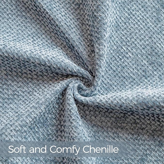 a moment Blue Chenille Throw Pillow Covers 22x22 Inch Pack of 2 Modern Decorative Throw Pillow Covers Farmhouse Cross Covers Home Decor for Sofa Bedroom Living Room