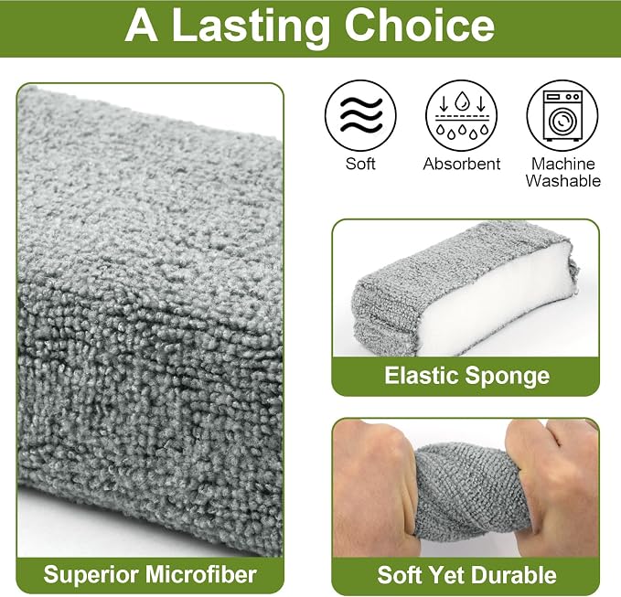 4 PCS Microfiber Applicator Pad, 4.7"x3.1" Scratch-Free Foam Buffing Scrub Pads - Image 3