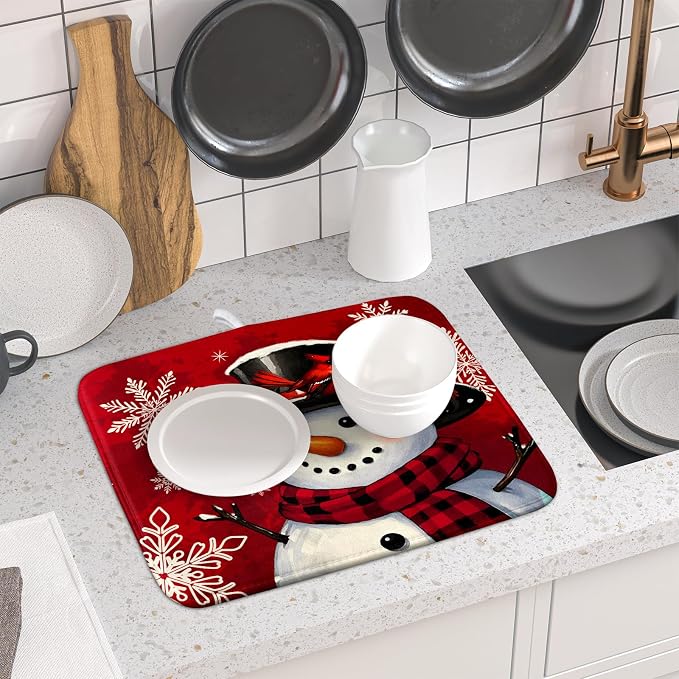 Christmas Snowman Dish Drying Mat - Image 6