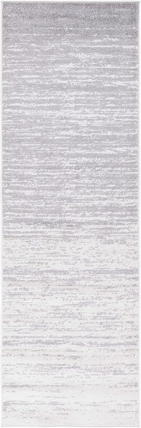 SAFAVIEH Adirondack Collection Runner Rug - 2'6" x 10', Ivory & Silver, Modern Ombre Design, Non Shedding & Easy to Clean, Ideal for Hallway, Foyer, Kitchen, Entryway, Bedroom (ADR113B)