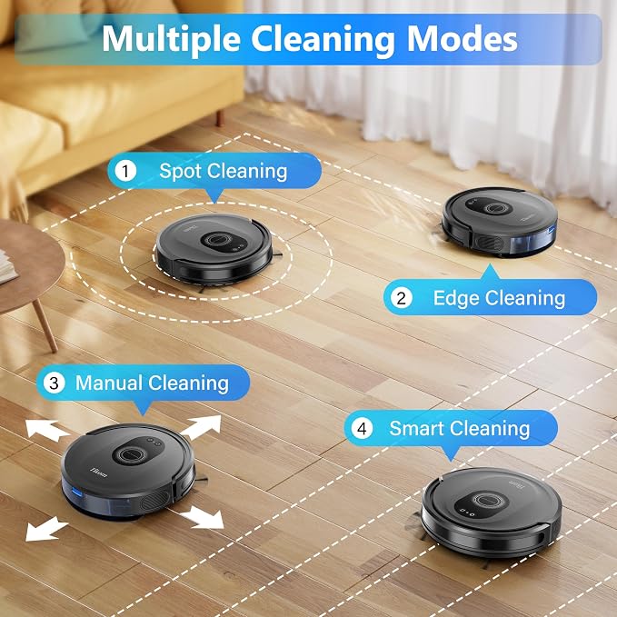 Tikom Robot Vacuum and Mop Combo, 5000Pa Robotic Vacuum Cleaner, 150 Min Max - Image 7