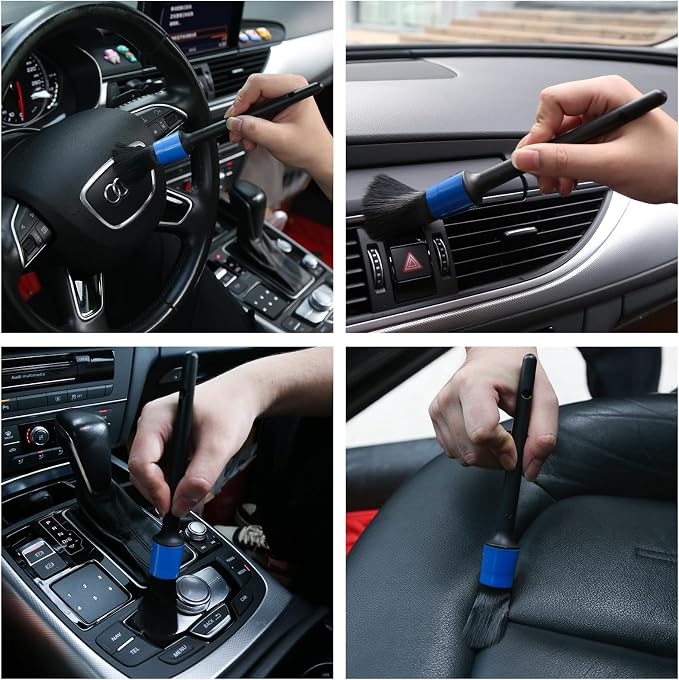 10pcs Detailing Brush Set, Including 5 car Cleaning Brush, 3 Wire Brush - Image 5
