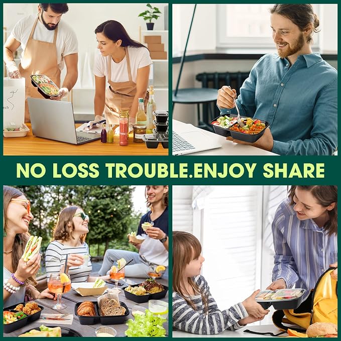50 Pack 32 oz Sturdy Leakproof 2-Compartment Meal Prep Containers - Image 7