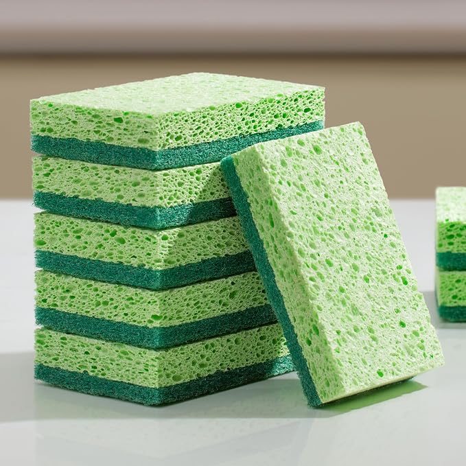 JOYMOOP Clean Sponges, Dual-Sided Non-Scratch Soft Scrub Dish Sponge, Safe by JOYMOOP