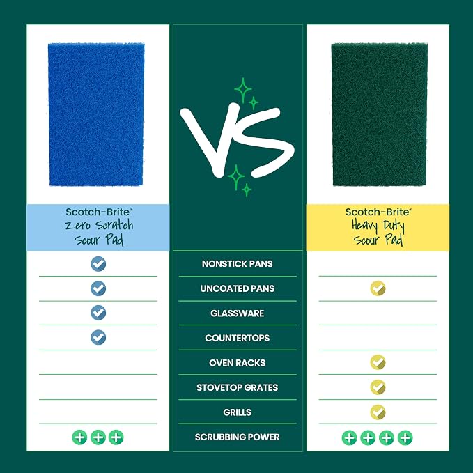 Scotch-Brite® Zero Scratch Scour Pad, 3 Scrubbing Pads, Non-Scratch Scouring - Image 7