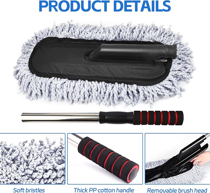 Wuyaoyao 2PCS Car Duster Set, Soft Microfiber Car Duster Interior Exterior - Image 4