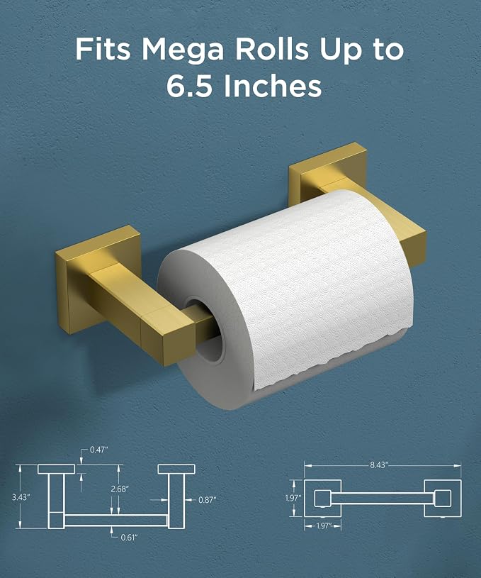 FORIOUS Toilet Paper Holder Wall Mount, Stainless Steel Rustproof Double Post - Image 3