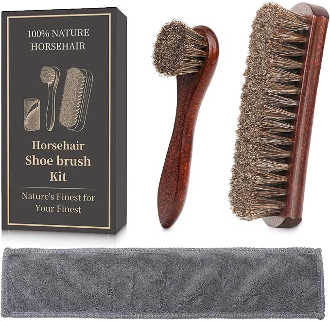 3PCS 100% Horse Hair Shoe Brush Set by Unknown