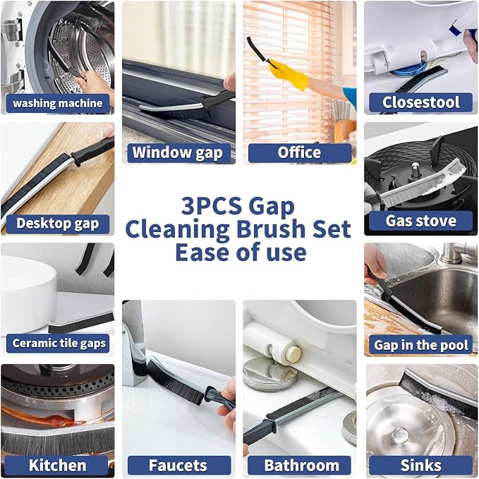 Crevice Cleaning Brush, Hard-Bristled Gap Scrub Brush, Toilet Gap Cleaning - Image 6