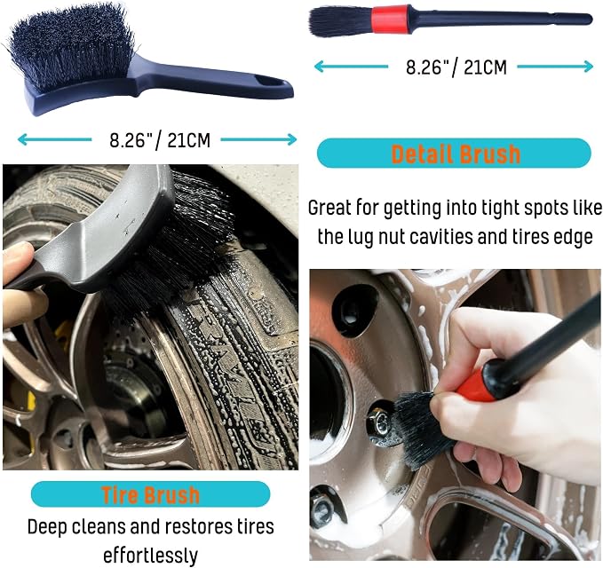 PRO Choice 4 Pack Long Handle Wheel Brush Kit - Image 4