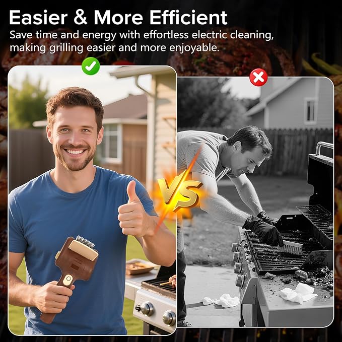 BBQ Grill Brush for Outdoor Grill, Cordless Electric Grill Cleaner, - Image 4