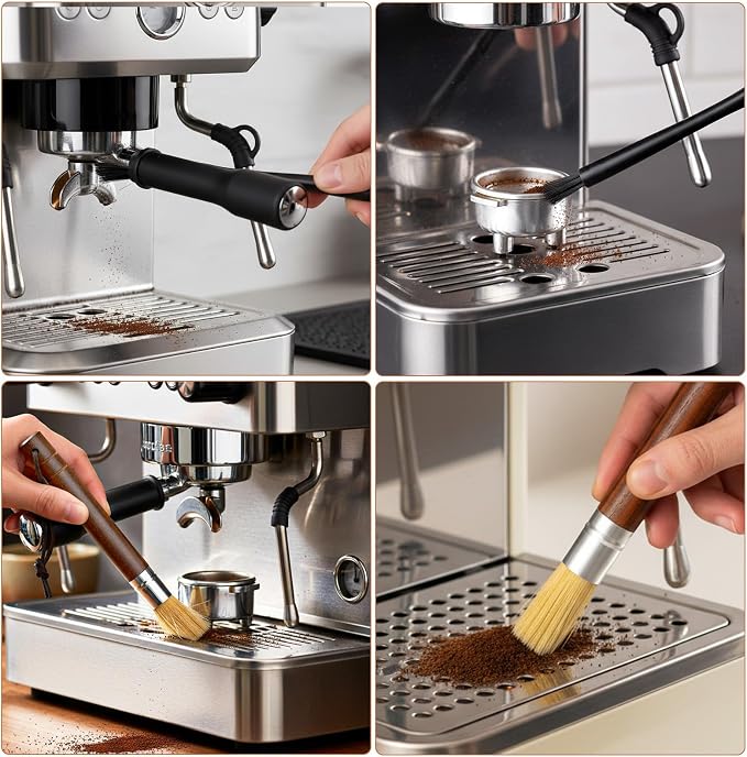 2Pcs Coffee Machine Cleaning Brush Espresso Brush Tools Accessories Wooden - Image 4