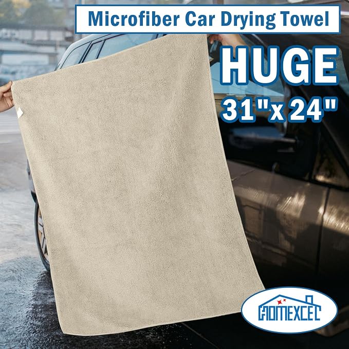 HOMEXCEL Professional Large Microfiber Car Drying Towels 2 Pack, Lint Free - Image 3