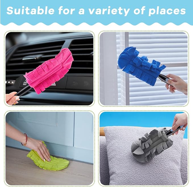 Zubebe 12 Pcs Duster Refill Reusable Fleece Duster Refills Feather Flat Dusters - Image 4