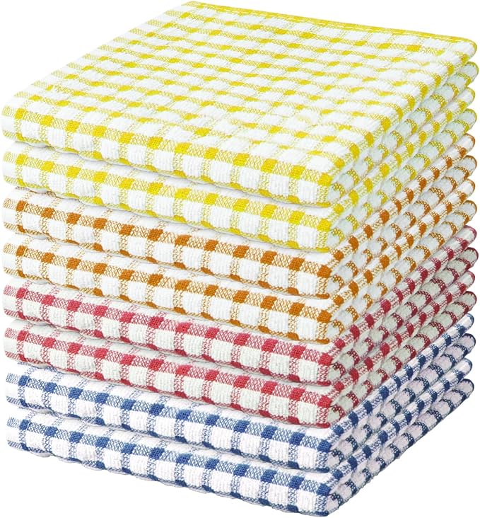 Nialnant 8 Pcs Kitchen Dish Rags, 100% Cotton Soft Absorbent Quick Drying Dish by Nialnant