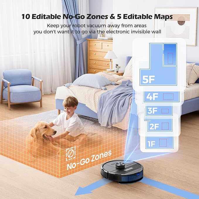 Lubluelu Robot Vacuum and Mop Combo, 5500Pa Robot Vacuum Cleaner - Image 8