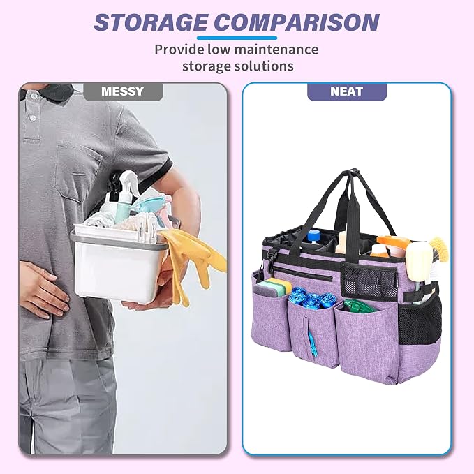 Wearable Cleaning Caddy Bag for Cleaning Supplies, Large Capacity Cleaning - Image 3