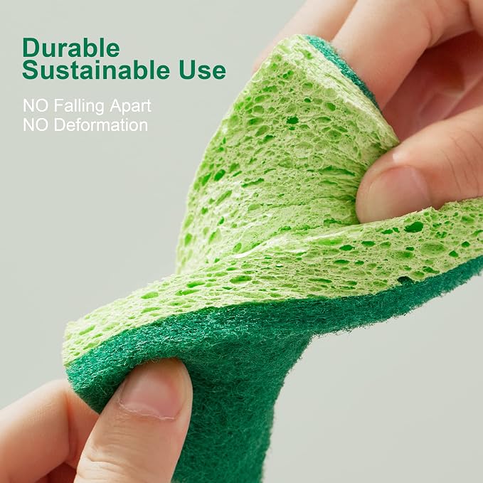 JOYMOOP Clean Sponges, Dual-Sided Non-Scratch Soft Scrub Dish Sponge, Safe - Image 4