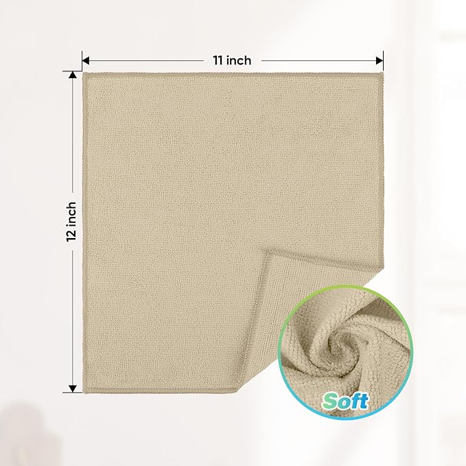 HOMEXCEL Brown Microfiber Cleaning Cloth, 24 Pack Absorbent Cleaning Rags - Image 2