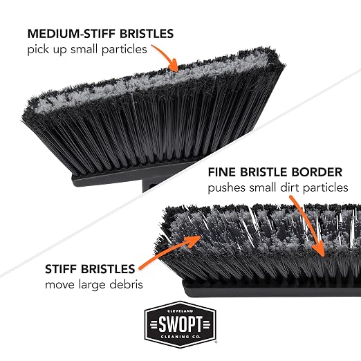 SWOPT 24” Push Broom, Angle Broom + 48” and 60" Steel Handles, Standard Combo — - Image 7