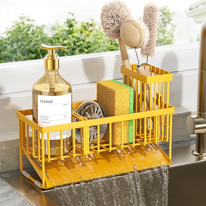 Cisily Yellow Sink Caddy Organzier by CISILYHOMELIFE