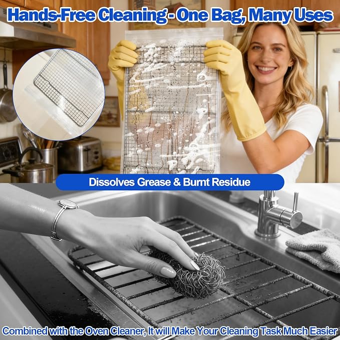 Palksky Oven Rack Cleaning Bags Kit, Reusable Soaking Bags - Image 2