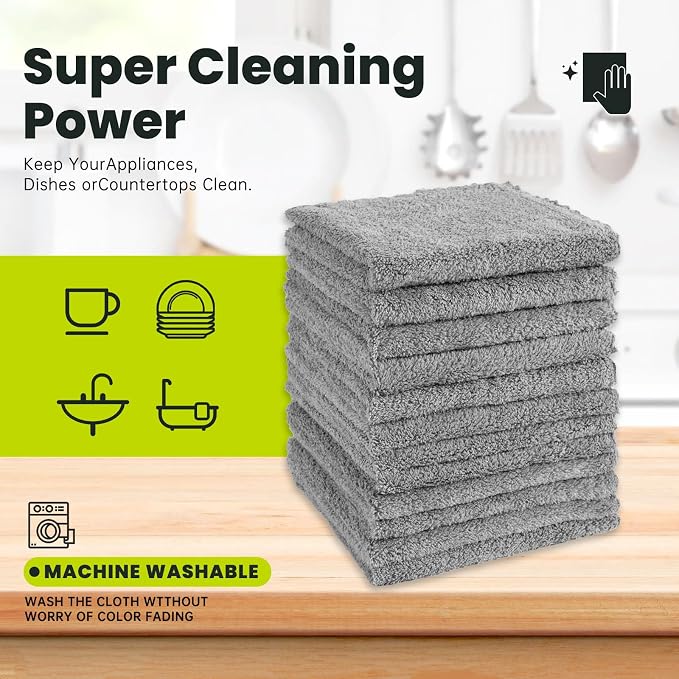 12 Pack Cleaning Cloth, Ultra Soft Absorbent Quick Drying Microfiber Cleaning - Image 6
