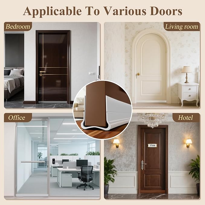 36.6 in Under Door Draft Stopper Reusable Self-Adhesive Door Sweep - Image 7