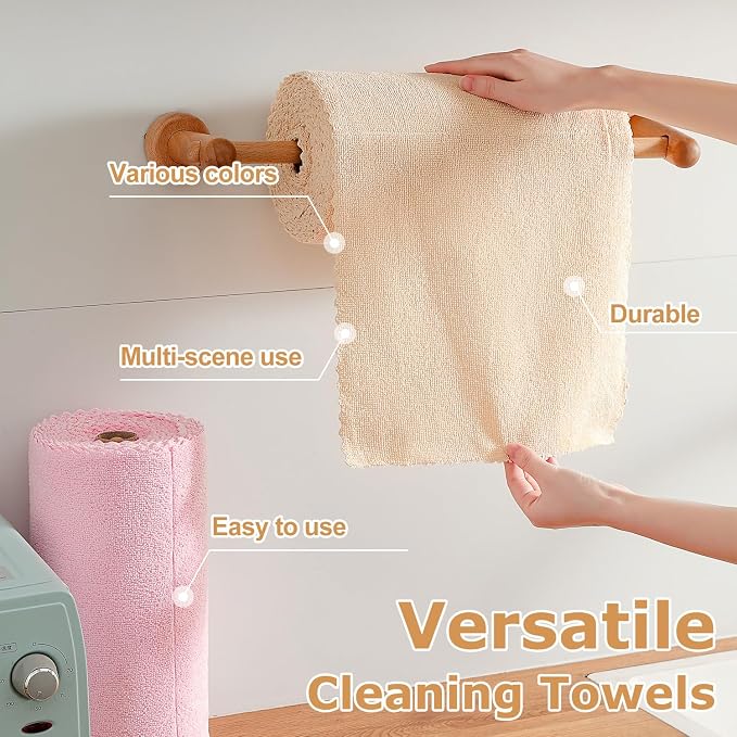 Jessy Home 80 Pack Microfiber Cleaning Cloth Roll Reusable Paper Towels 12"x12" - Image 4