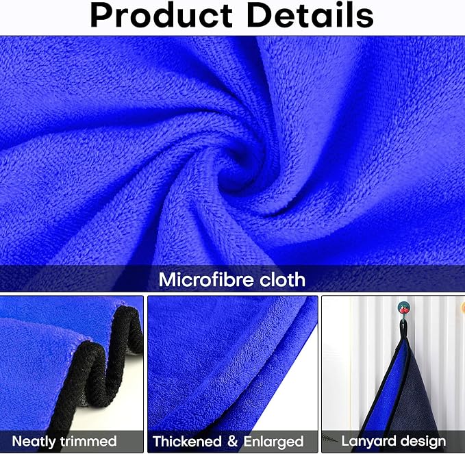 Hovom 3PCS Car Microfiber Towels, 23.62"×11.81" Lint-free Microfiber Towels - Image 3