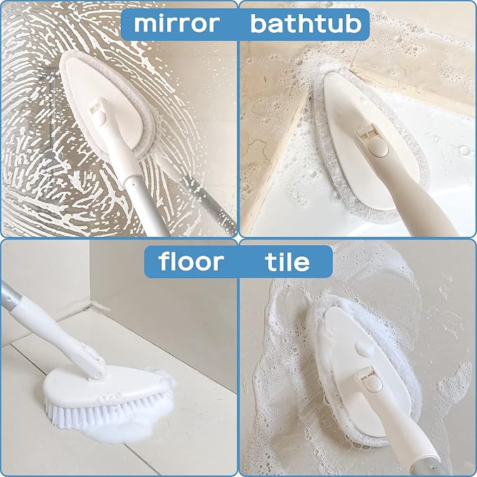 Qaestfy Shower Scrubber Cleaning Brush Combo Bath Tub Tile Cleaner Scrubber - Image 7