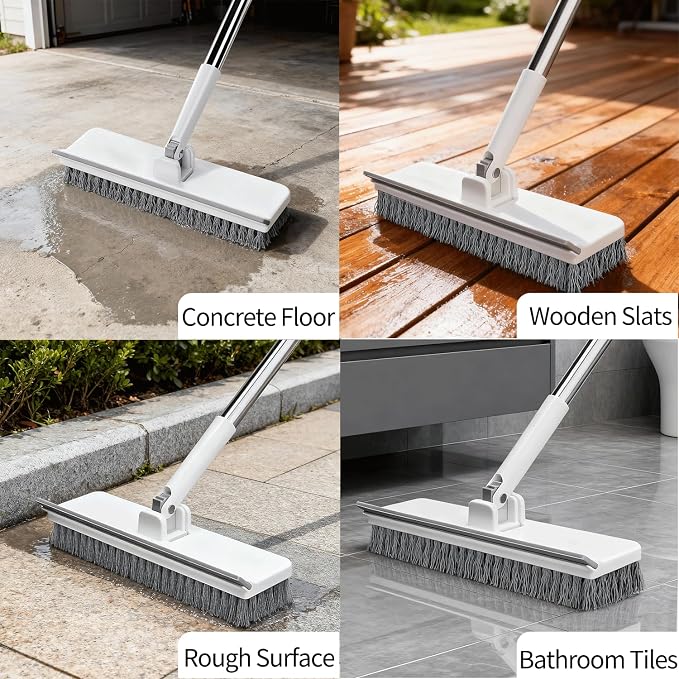 Floor Scrub Brush with 55" Long Handle, 2-in-1 Floor Brush with Built-in - Image 8