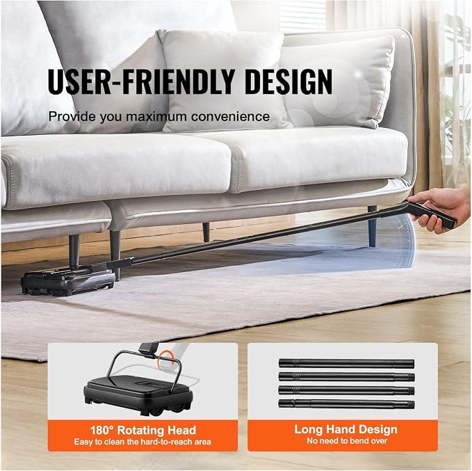 Carpet Sweeper - 7.87" Manual Floor Sweeper - Image 5