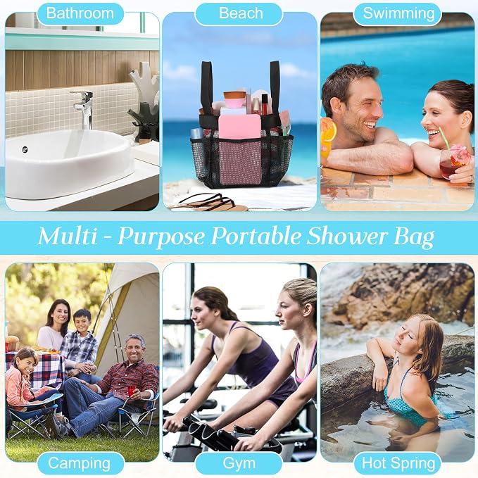 Hillban 4 Pcs Mesh Shower Caddy Portable Large Quick Dry Shower Caddy Basket - Image 7