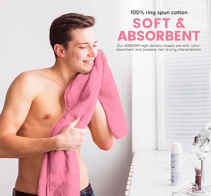 Towel and Linen Mart 100% Cotton 6 Pack Bath Towel Set, Quick Dry, Super - Image 5