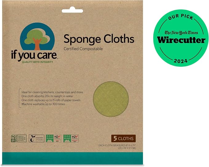 If You Care Sponge Cloths – 5 Count – 100% Natural Cleaning Rags - Image 2