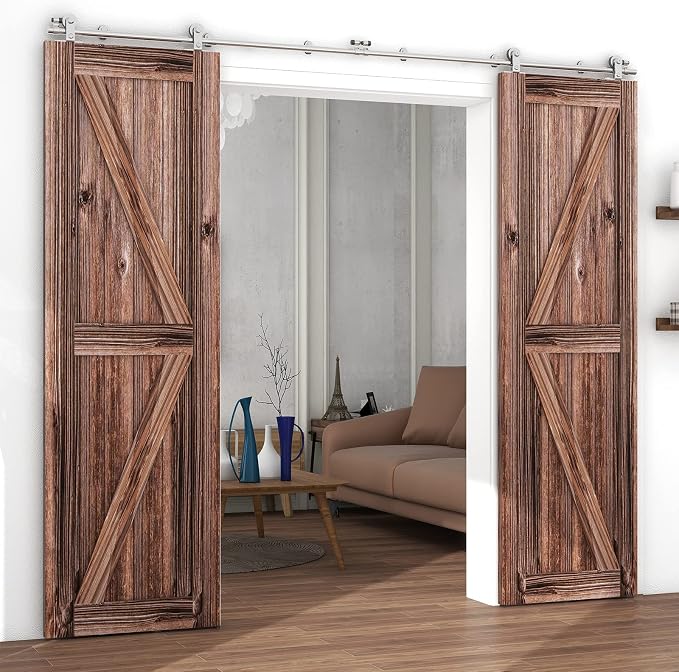TSMST 11FT Sliding Barn Door Hardware Kit, Top Mount Stainless Steel Heavy Duty - Image 6