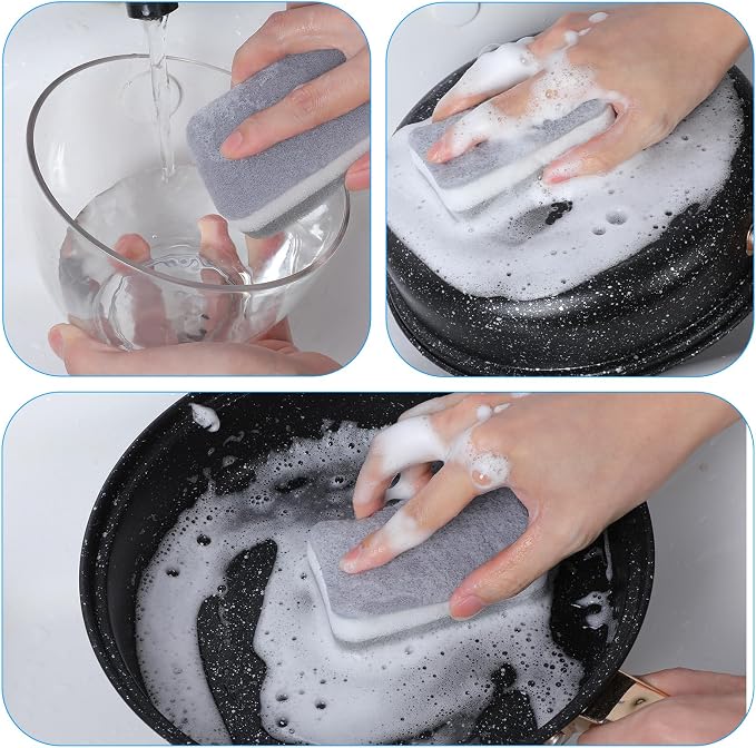 40 Pcs Kitchen Dishwashing Sponge Individually Wrapped Sponges, Bulk Non - Image 5