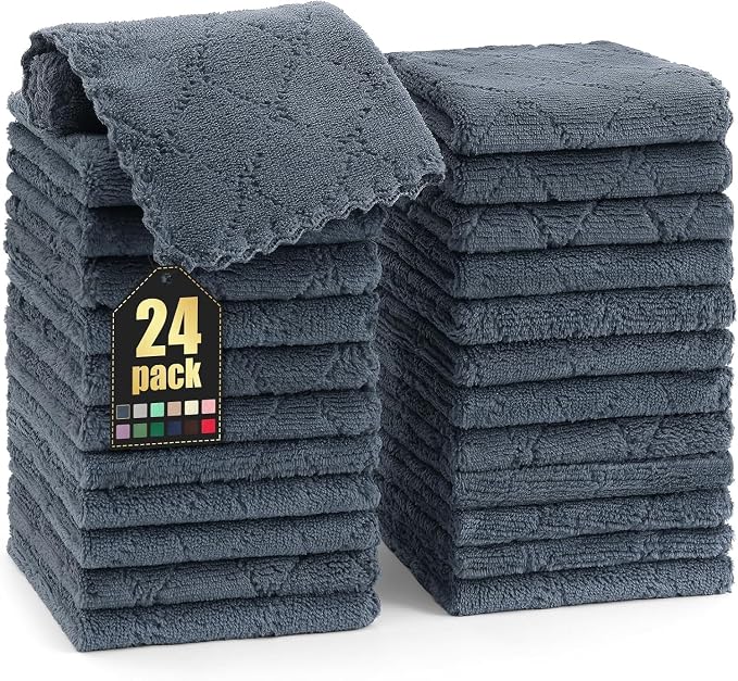 Homaxy 24 Pack Kitchen Dish Cloths, Super Soft and Absorbent Coral Velvet Dish by Homaxy