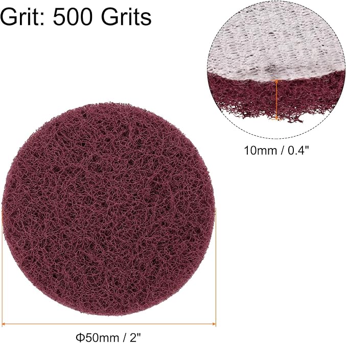 HARFINGTON 12pcs Scrubber Scouring Pads 500 Grits 2 Inch Drill Power Brush Hoop - Image 2
