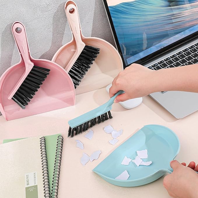 Sliner 18 Pack Mini Dustpan and Brush Set Plastic Dust Pans - Image 2