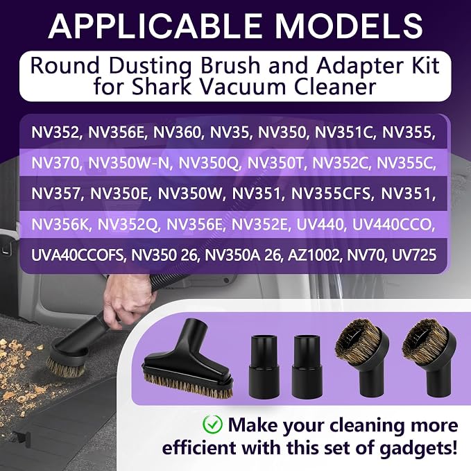 5PCS Horse Hair Brush Vacuum Attachment Set - Image 6