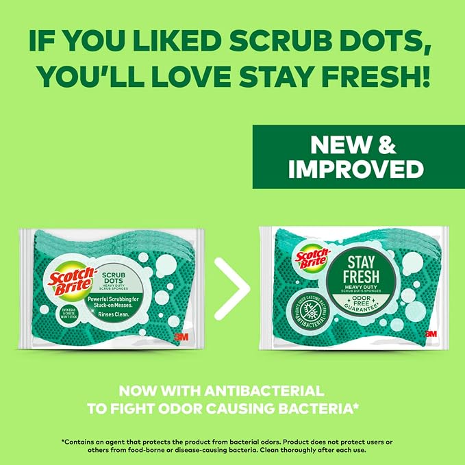 Scotch-Brite Odor Resist Heavy Duty Scrub Sponge, Dishwasher-Safe Kitchen - Image 2
