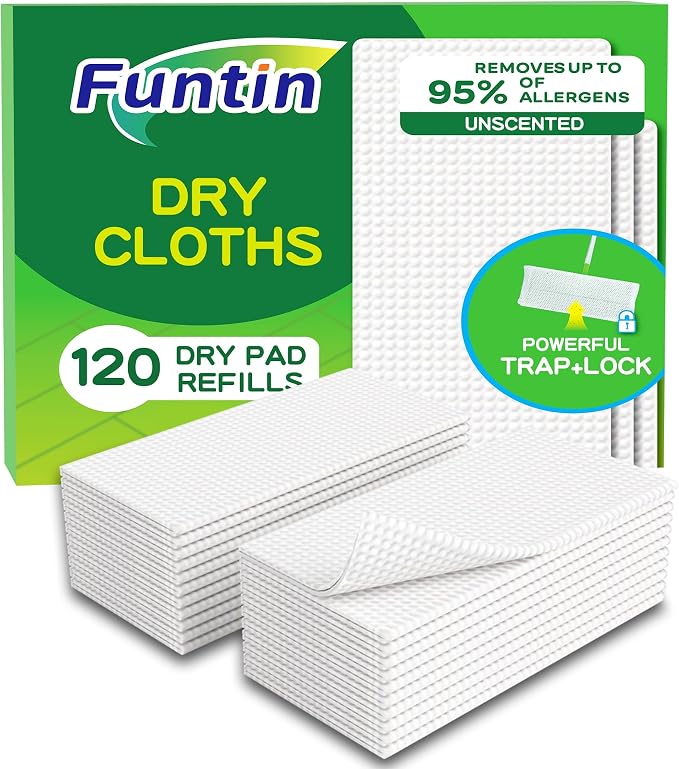 Funtin Thickened Mop Pads for Swiffer Sweeper, Unscented Disposable Mopping by Funtin
