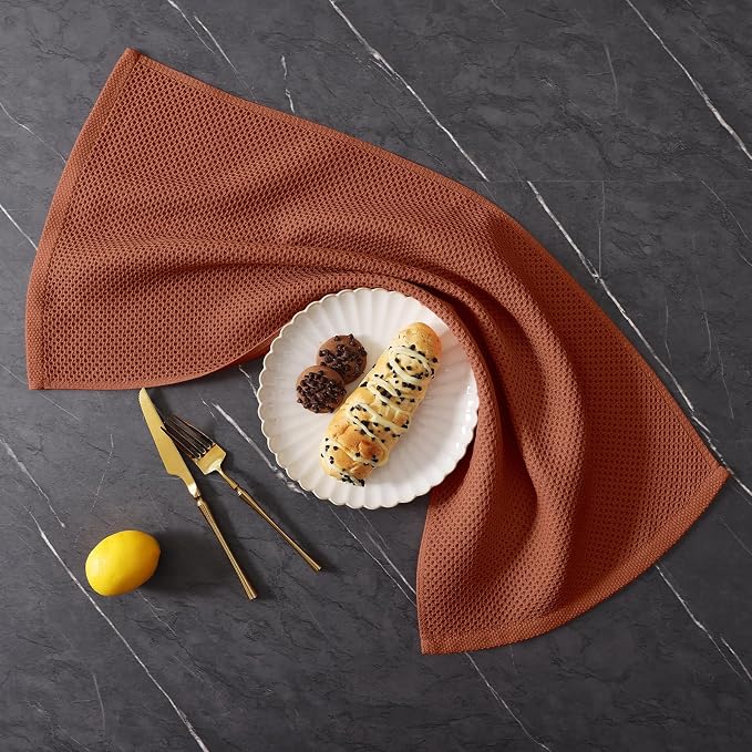 Homaxy 100% Cotton Kitchen Towels and Dishcloths Set, 12 x 12 Inches and 13 x - Image 9