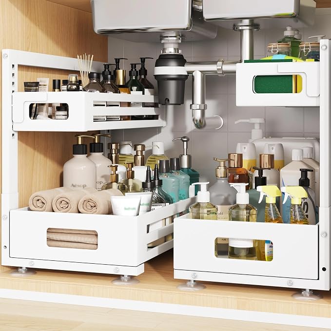 2 Pack 17IN-Depth Under Sink Organizer, Pull Out Cabinet Organizer by UnderSinkOrganizer
