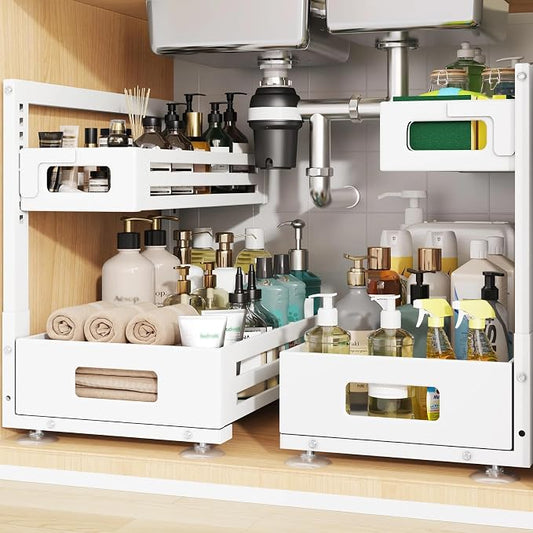 2 Pack 17IN-Depth Under Sink Organizer, Pull Out Cabinet Organizer by UnderSinkOrganizer