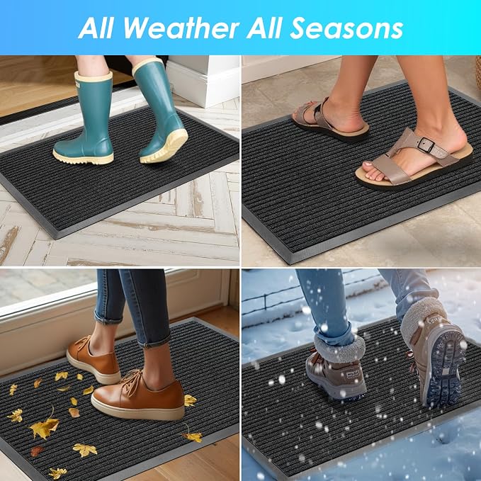 Vicwe Front Door Mat Indoor Outdoor Entrance, Low Profile, Easy Clean Entryway - Image 8