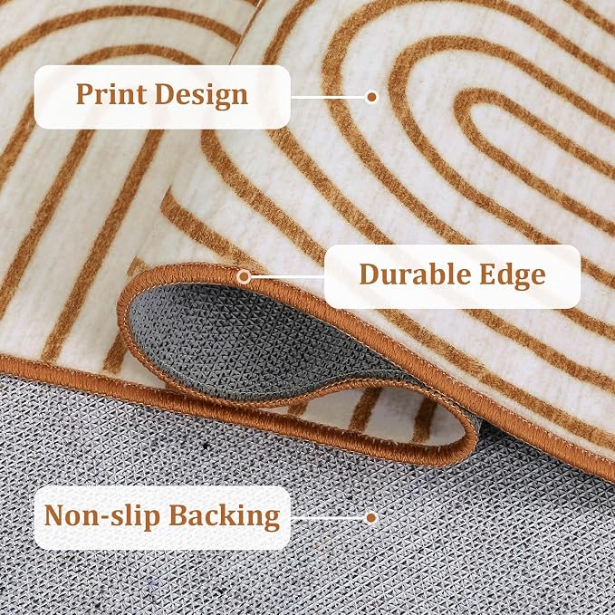Washable Rug 5x7 Area Rugs for Living Room, Abstract Rug for Bedroom, Soft - Image 5