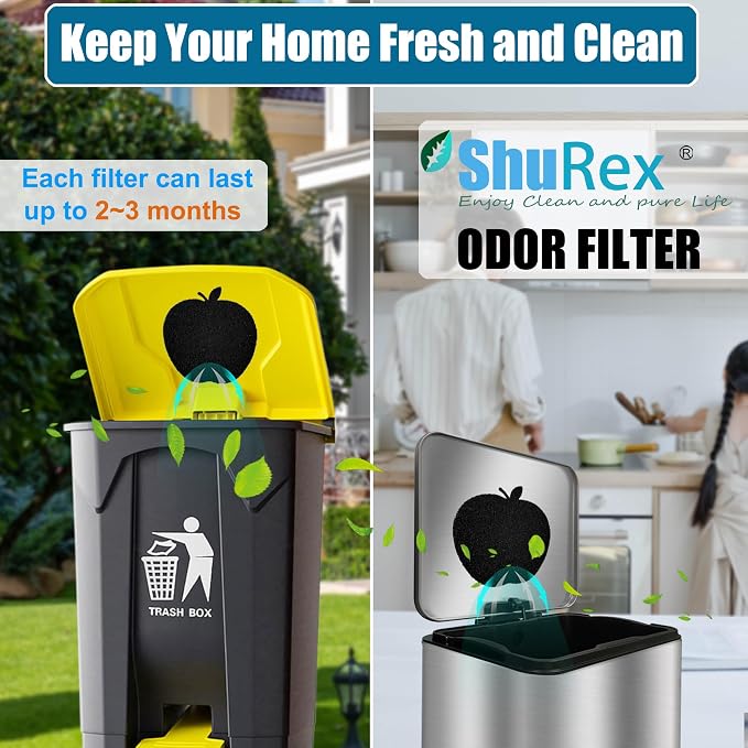 12-Pack Universal Trash Can Odor Absorbing Filters, Activated Charcoal - Image 7